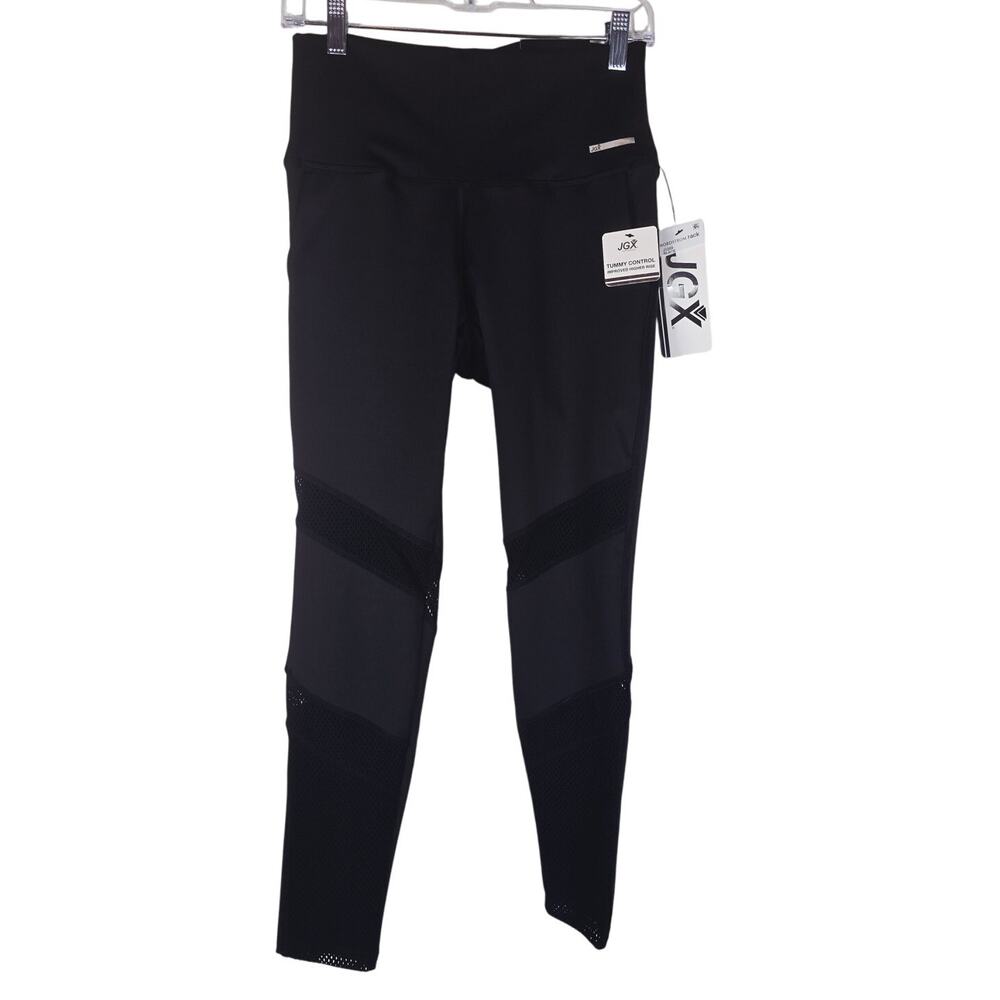 JGX Performance Black Athletic Hiking Tummy Control Women's Leggings M NWT